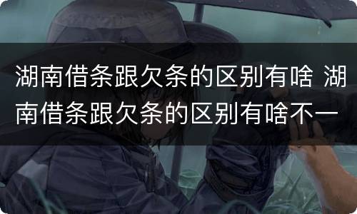 湖南借条跟欠条的区别有啥 湖南借条跟欠条的区别有啥不一样