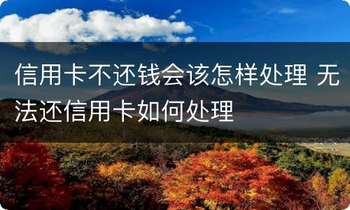 信用卡不还钱会该怎样处理 无法还信用卡如何处理