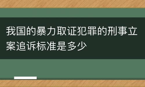 我国的暴力取证犯罪的刑事立案追诉标准是多少