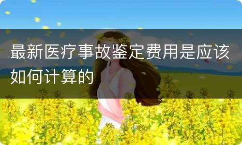 最新医疗事故鉴定费用是应该如何计算的