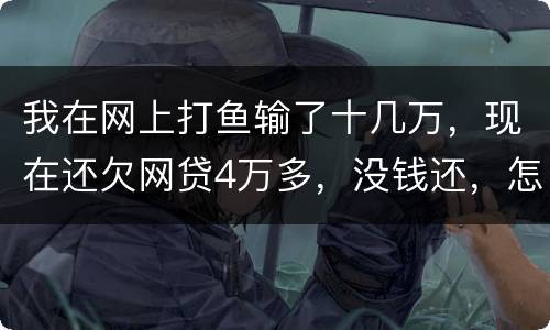 我在网上打鱼输了十几万，现在还欠网贷4万多，没钱还，怎么办