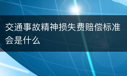 交通事故精神损失费赔偿标准会是什么