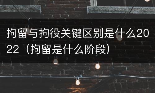拘留与拘役关键区别是什么2022（拘留是什么阶段）