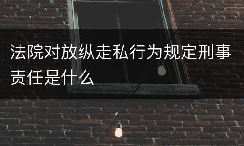 法院对放纵走私行为规定刑事责任是什么