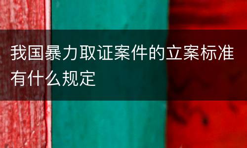 我国暴力取证案件的立案标准有什么规定