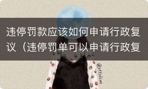违停罚款应该如何申请行政复议（违停罚单可以申请行政复议吗）