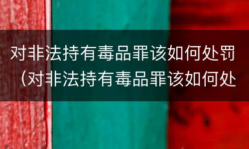 对非法持有毒品罪该如何处罚（对非法持有毒品罪该如何处罚呢）