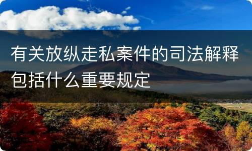 有关放纵走私案件的司法解释包括什么重要规定
