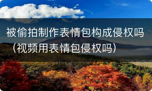 被偷拍制作表情包构成侵权吗（视频用表情包侵权吗）