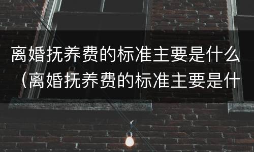 离婚抚养费的标准主要是什么（离婚抚养费的标准主要是什么内容）