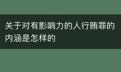 关于对有影响力的人行贿罪的内涵是怎样的