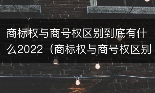 商标权与商号权区别到底有什么2022（商标权与商号权区别到底有什么2022年的）