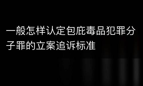 一般怎样认定包庇毒品犯罪分子罪的立案追诉标准