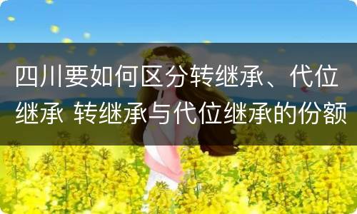 四川要如何区分转继承、代位继承 转继承与代位继承的份额有什么区别