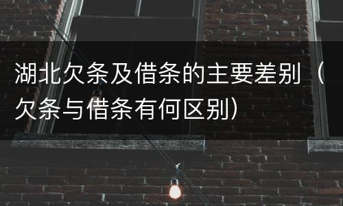 湖北欠条及借条的主要差别（欠条与借条有何区别）