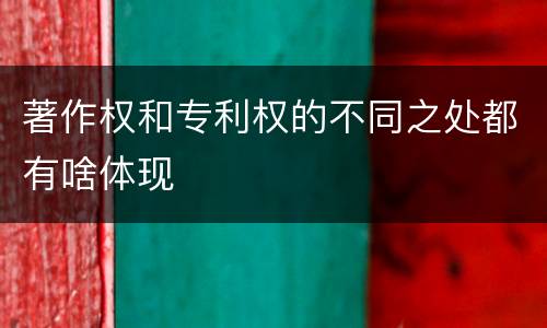 著作权和专利权的不同之处都有啥体现