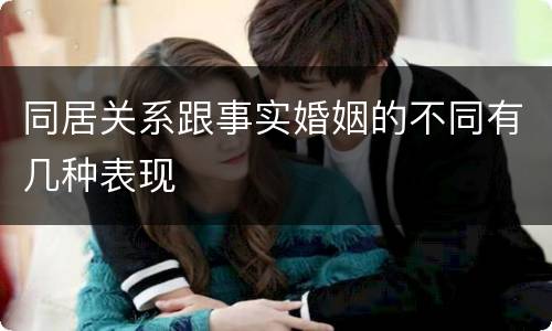 同居关系跟事实婚姻的不同有几种表现