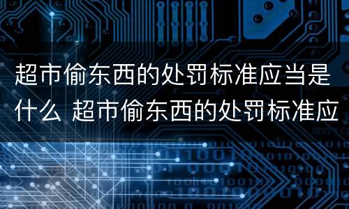 超市偷东西的处罚标准应当是什么 超市偷东西的处罚标准应当是什么法律