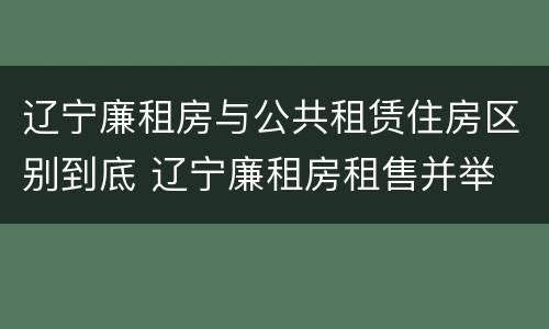 辽宁廉租房与公共租赁住房区别到底 辽宁廉租房租售并举
