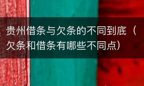 贵州借条与欠条的不同到底（欠条和借条有哪些不同点）