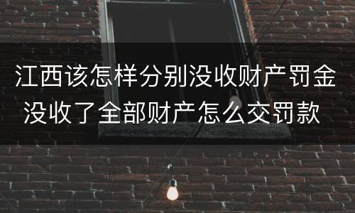 江西该怎样分别没收财产罚金 没收了全部财产怎么交罚款