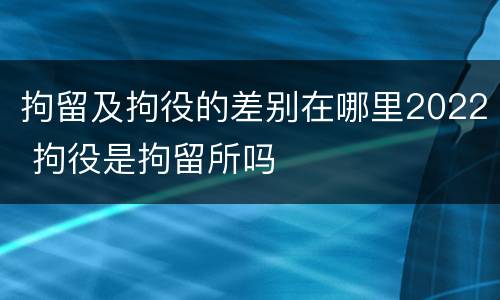 拘留及拘役的差别在哪里2022 拘役是拘留所吗