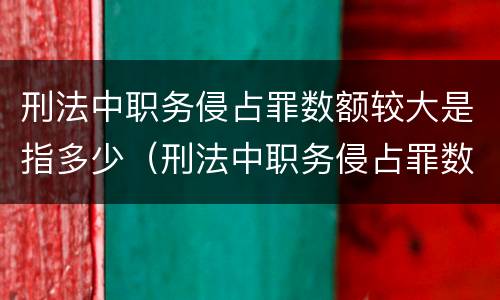 刑法中职务侵占罪数额较大是指多少（刑法中职务侵占罪数额较大是指多少岁以上）