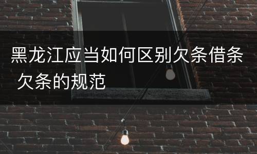 黑龙江应当如何区别欠条借条 欠条的规范