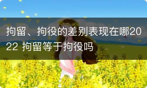 拘留、拘役的差别表现在哪2022 拘留等于拘役吗