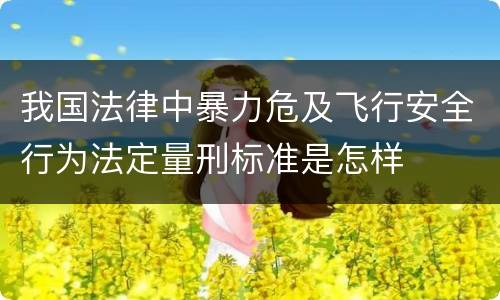 我国法律中暴力危及飞行安全行为法定量刑标准是怎样