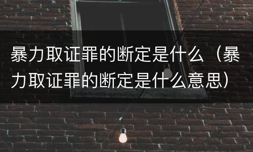 暴力取证罪的断定是什么（暴力取证罪的断定是什么意思）