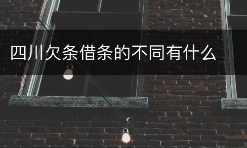 四川欠条借条的不同有什么