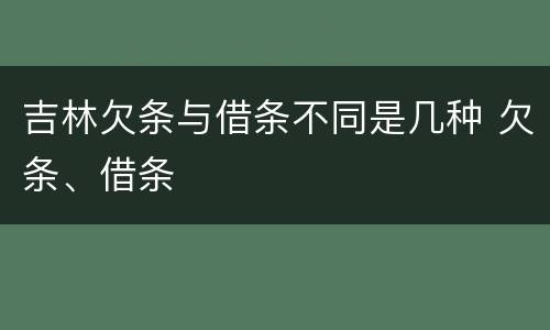 吉林欠条与借条不同是几种 欠条、借条