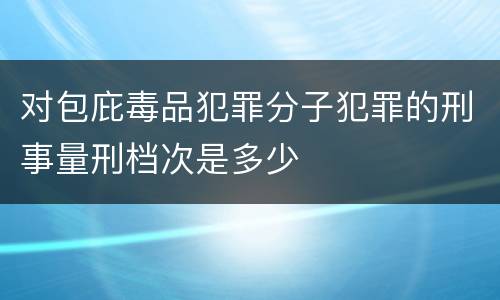 对包庇毒品犯罪分子犯罪的刑事量刑档次是多少