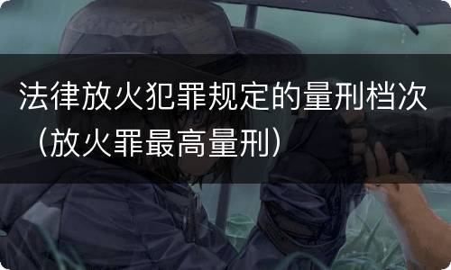 法律放火犯罪规定的量刑档次（放火罪最高量刑）