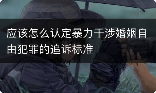 应该怎么认定暴力干涉婚姻自由犯罪的追诉标准