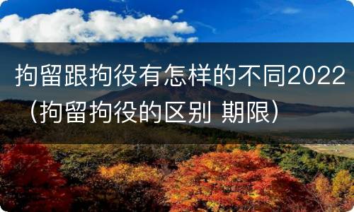 拘留跟拘役有怎样的不同2022（拘留拘役的区别 期限）