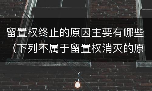 留置权终止的原因主要有哪些（下列不属于留置权消灭的原因是什么）