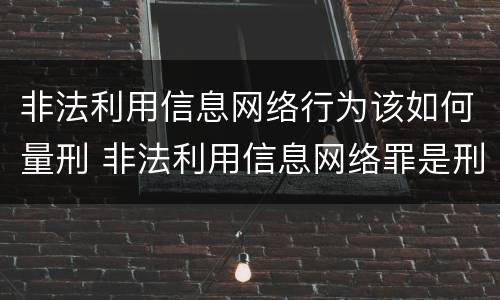 非法利用信息网络行为该如何量刑 非法利用信息网络罪是刑事还是民事