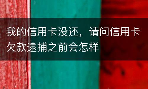 我的信用卡没还，请问信用卡欠款逮捕之前会怎样