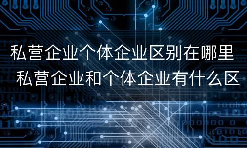 私营企业个体企业区别在哪里 私营企业和个体企业有什么区别