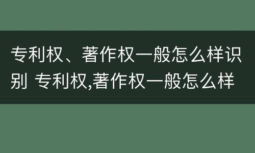 专利权、著作权一般怎么样识别 专利权,著作权一般怎么样识别的