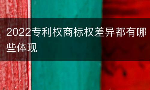 2022专利权商标权差异都有哪些体现
