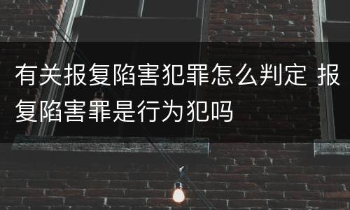 有关报复陷害犯罪怎么判定 报复陷害罪是行为犯吗
