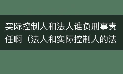 实际控制人和法人谁负刑事责任啊（法人和实际控制人的法律责任谁大）