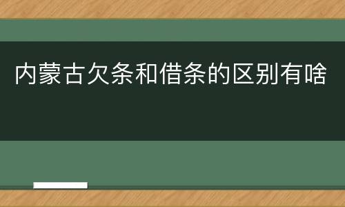 内蒙古欠条和借条的区别有啥