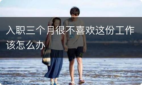 入职三个月很不喜欢这份工作该怎么办
