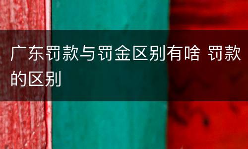 广东罚款与罚金区别有啥 罚款的区别