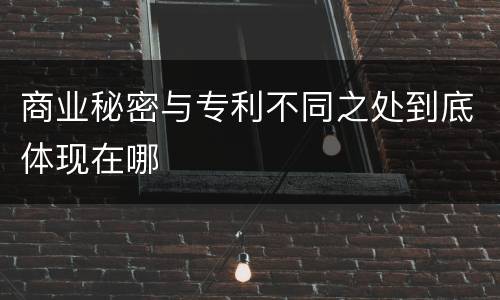 商业秘密与专利不同之处到底体现在哪