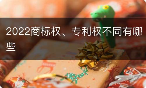 2022商标权、专利权不同有哪些